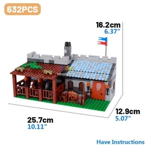 MOC Bricks Wall Medieval Knight Castle Stable Baseplate Mini Soldier Figures DIY - Picture 1 of 49