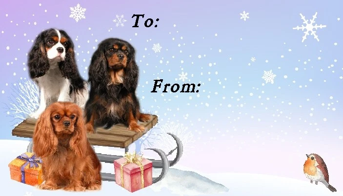 Cavalier King Charles Spaniel Dog Christmas Labels by Starprint - 42 peel off
