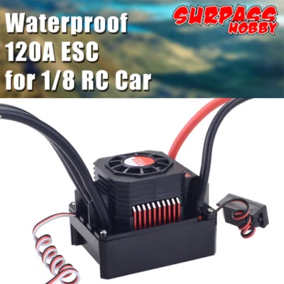 SURPASSHOBBY KK 120A ESC Waterproof for 1/8 RC Car 4076 4068 Brushless RC Motor - Image 1 of 4