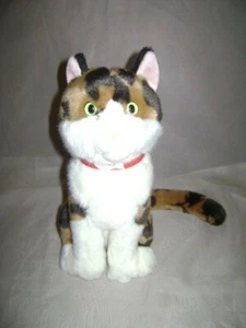 FAO SCHWARZ TOYS R US SITTING 11" CALICO CAT KITTEN COLLAR STUFFED PLUSH RARE - Picture 1 of 6