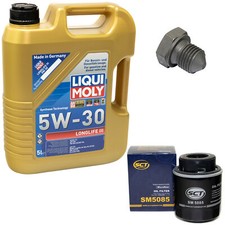 Engine oil set 5W-30 5 liters + oil filter SM 5085 + screw for Audi Seat Skoda VW