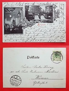 Mondschein AK ARNSTADT 1898 Neideckturm und Wehr ( 19957 - Bild 1 von 1