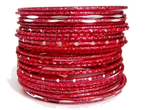 24 children's red bangles bracelets, 7cm, 2.8". Celebration, party bangles. - Picture 1 of 2