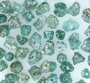 Lote de 2,00 quilates de cuentas de perforación en bruto de diamante suelto natural color azul claridad I3 - Imagen 1 de 5