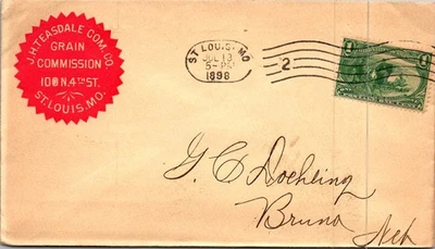 Goldpath: cubierta de EE. UU. 1898 St. Louis, MO dúplex cancelar CV874_P17 Foto 1 de 2