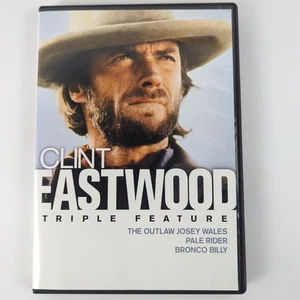 Clint Eastwood Triple Feature DVD Outlaw Josey Wales Pale Rider Bronco Billy VGC - Picture 1 of 4