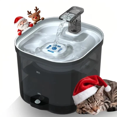 Cat Water Fountain:  Stainless Steel Cat Fountain for Drinking - Cordless - Image 1 of 4