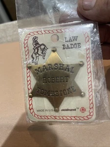 MARSHALL ROBERT TOMBSTONE Metal Star Lapel Pin in Original Package - Picture 1 of 4