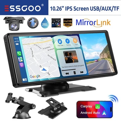 Carplay Android Auto Rückfahrkamera Funk Kabellos Mit 10.26'' Tragbar Monitor - Bild 1 von 4