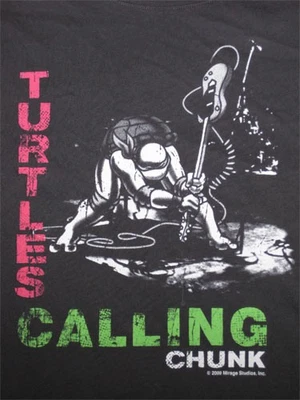 Camiseta rara Teenage Mutant Ninja Turtles Chunk Clothing Clash London Calling TMNT - Imagem 1 de 3