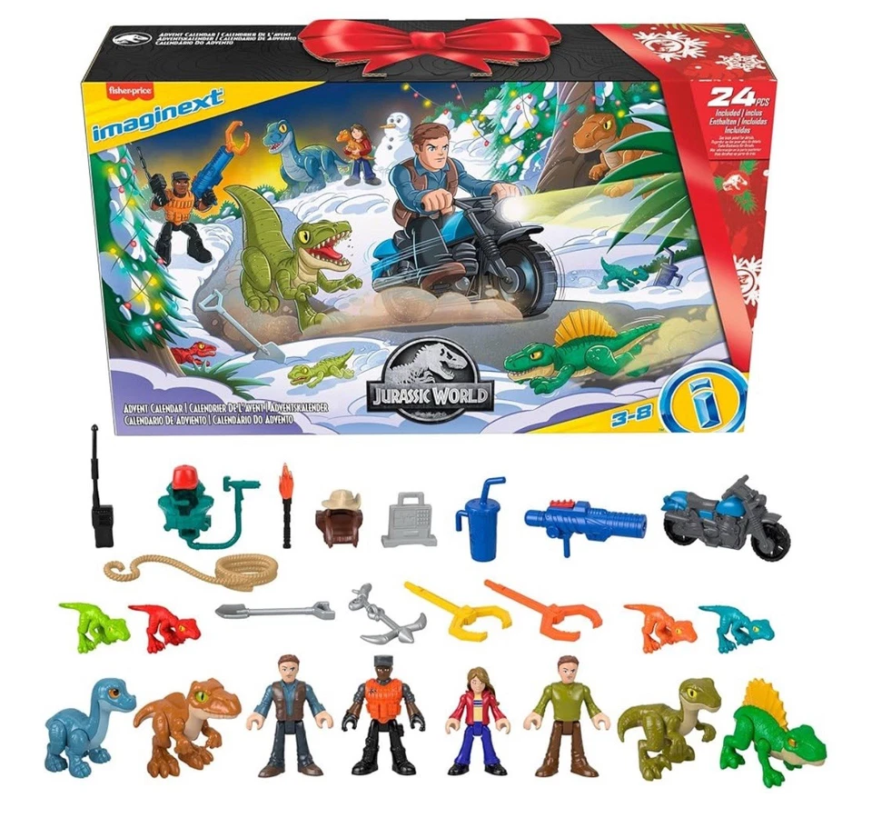 Imaginext HMJ79 Jurassic World Dinosaur Advent Calendar 25-Piece Preschool Toys