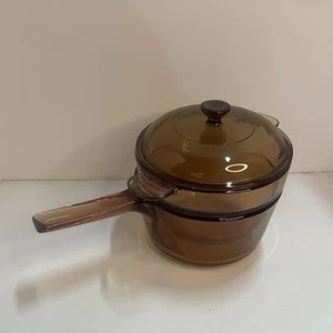 Caldera doble de colección 3 piezas Corning Vision Ware ámbar V-20-B con olla de 1,5 L - Imagen 1 de 7