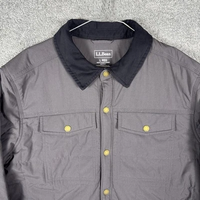 L.L. Bean Jacket Men's L Sherpa Lined Chore Barn Quilted Tech Cordura Primaloft - Image 1 of 4