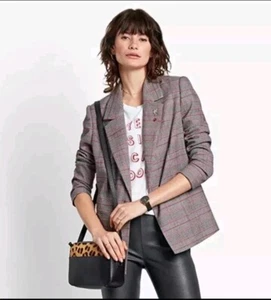 Hush Chrissie Blazer Checked Plaid Jacket Size 14 UK Ladies - Picture 1 of 14