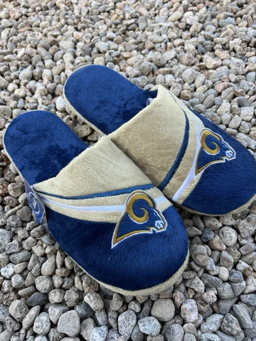 Los Angeles Rams NFL Team Logo plush stripe mens XL slippers foco Cover