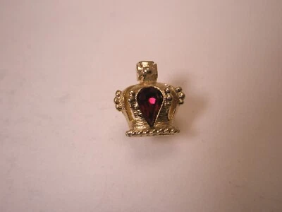 Red Rhinestone Imperial Royal Papal Crown Vintage SWANK Tie Tack Lapel Pin u01 - Image 1 of 4