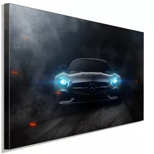 Mercedes Front Scheinwerfer Leinwandbild AK ART Kunstdruck Mehrfarbig Wandbild - Bild 1 von 5
