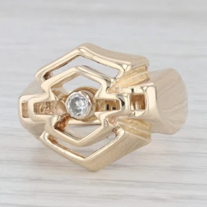 Harley Davidson Logo Diamond Signet Ring 10k Yellow Gold Size 9 Stamper - Picture 1 of 10