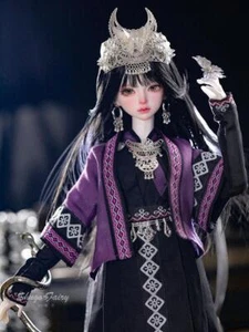 Resin 1/4 BJD Doll Miao Girl Ball Jointed Body Woman Eyes Face Makeup Wig Gifts - Picture 1 of 20