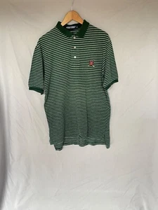 Ralph Lauren, Men's Green and White Stripe Polo Top Shirt, Size Medium - Used - Picture 1 of 4