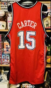 NBA VINCE CARTER #15 NETS LONG XL JERSEY THROWBACK RETRO RARE RED VINTAGE CSTORE - Picture 1 of 13