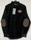 NWT Harley-Davidson Bar & Shield Corduroy Button Shirt Black Men’s Size Medium