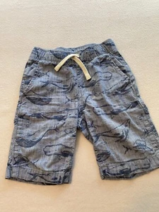 The Childrens Place Shorts Boys Size 8 Blue Whale Print Drawstring Elastic Waist - Picture 1 of 13