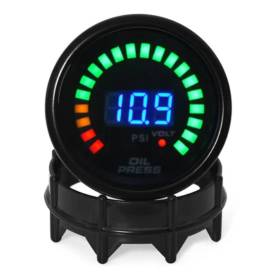 2'' 52mm Digital Analog LED Car Oil Pressure Gauge Meter 0-120 Psi with Sensor - Image 1 of 4