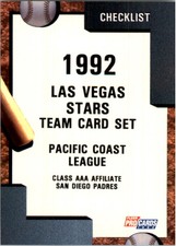 1992 Las Vegas Stars Fleer/ProCards #2812 Checklist
