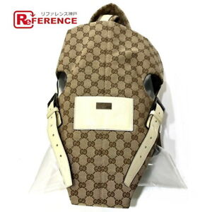 Gucci Baby Carrier Pouch GG Canvas Leather Belt Beige Pocket 28550