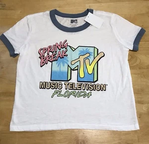 NUEVO CON ETIQUETAS MTV Spring Break Música Televisión Florida Camisa Corta Junior Niñas Talla Grande - Imagen 1 de 8