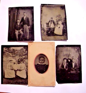 5 BEAUTIFUL HANDSOME Antique TINTYPE PHOTOS from Scranton Pa. - Picture 1 of 5