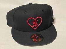 SUPREME x New Era Heart Hat Cap BLACK / RED 7 1/8 NEW! F/W 2017
