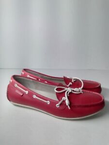 Cole Haan Women’s Size 9B Red Leather Driving Moc Loafers Slip On Comfort Shoes 
