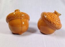 2 Large Ceramic Acorns / Nuts, 4.5"x4.5"x4.5", Vintage, Country Decor.