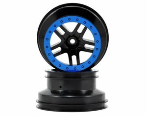 Traxxas SCT Split Spoke Beadlock Wheels Black/Blue (2wd Fronts) (2) - Picture 1 of 1