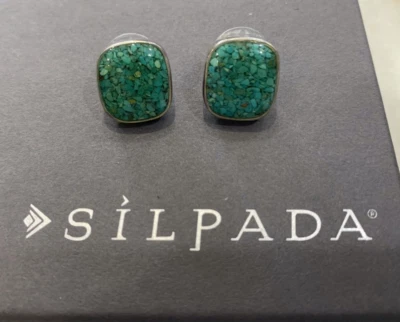 NUEVO Pendientes Turquesa Silpada P1317 Plata de Ley .925 Foto 1 de 2
