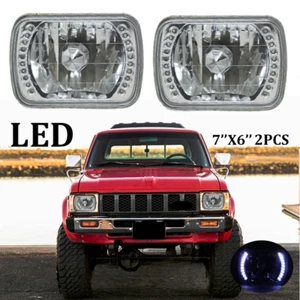 7" 7X6 Inch White LED Headlight Lamp For Toyota Pickup 82-1995 Truck 4Runner 2PC - Picture 1 of 5
