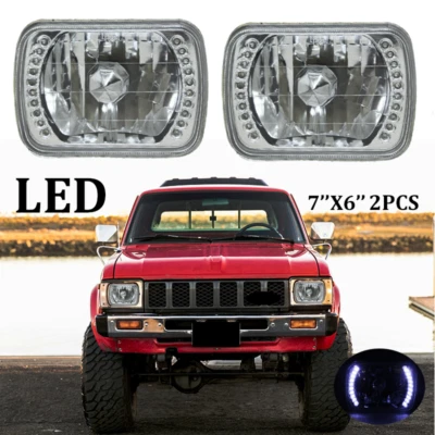 Lámpara de faro LED blanca de 7" 7X6 pulgadas para camioneta Toyota 82-1995 4Runner 2 piezas Foto 1 de 4