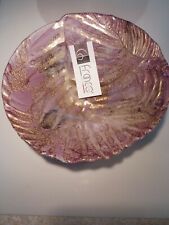 Franco Design of Italy Hand Made 8 1/2" Art Glass Decorative Pink and Gold Bowl