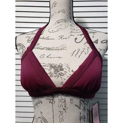 Top de bikini Juicy Couture Homecoming triángulo para mujer talla mediana borgoña acolchado Foto 1 de 4