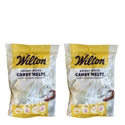Wilton Candy Melts - Blanco brillante - Bolsa de 12 oz - Paquete de 2 - Vacaciones Navidad Melt Foto 1 de 4