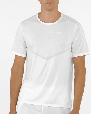 Nike Dri-FIT Rise 365 Hombres Manga Corta Correr Entrenamiento Gimnasio Top Blanco L XL Foto 1 de 4