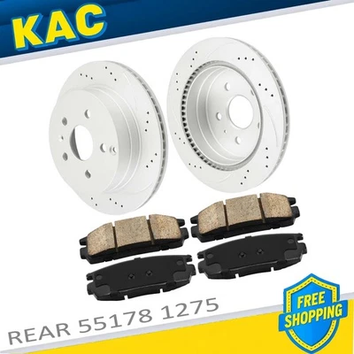 Kit de almohadillas de rotores ranurados perforados traseros para Chevy Equinox GMC Terrain 2010-2017 Foto 1 de 4