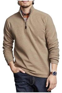 Johnston & Murphy Men's Reversible Zip Shirt Oatmeal/Light Gray - Picture 1 of 1