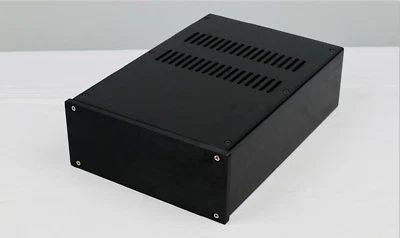 Black Aluminum Chassis DIY Amplifier Audio Shell DAC Case Size 215*228*90mm - Bild 1 von 4
