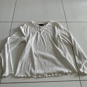 HA New Look Petite White And Grey Flecked Long Sleeved Soft Touch Top Size UK S - Picture 1 of 9