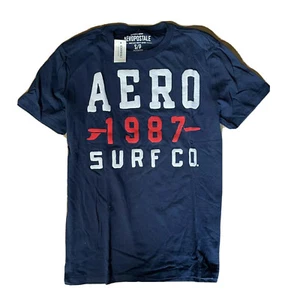 Neu mit Etikett Aeropostale Gr. S 100 % Baumwolle grafisches Logo marineblau T-Shirt neu mit Etikett - Bild 1 von 4