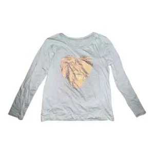 Gymboree Girls Gray Peace Love Graphic Long Sleeve T-Shirt Small NWT - Picture 1 of 7