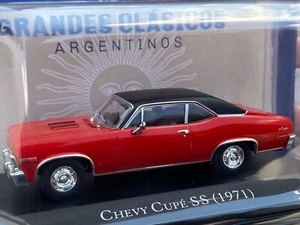 Chevrolet Chevy Coupe SS 1971 Argentina Rare Diecast Car Scale 1:43 + Magazine - Picture 1 of 6